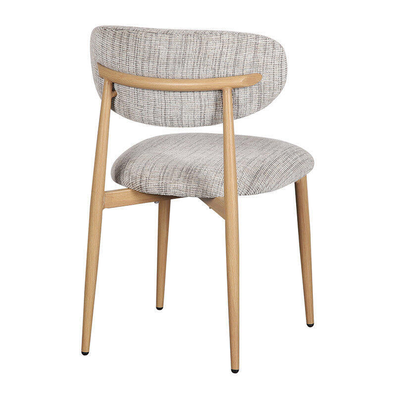 JAPANDI stoel grijsbeige met houten basis