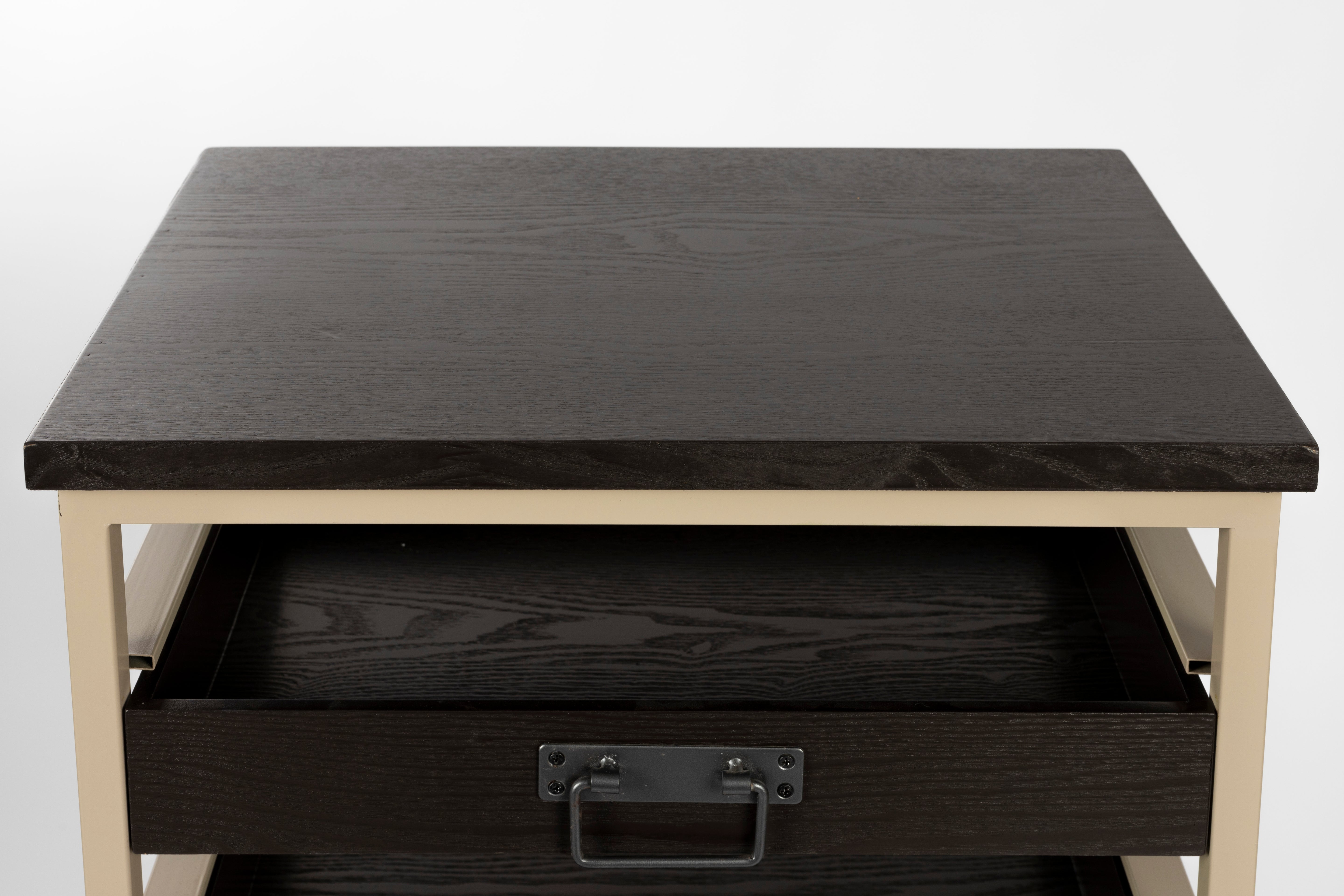 Regalschrank im Loft-Stil auf Rollen BOTAN grau-beige