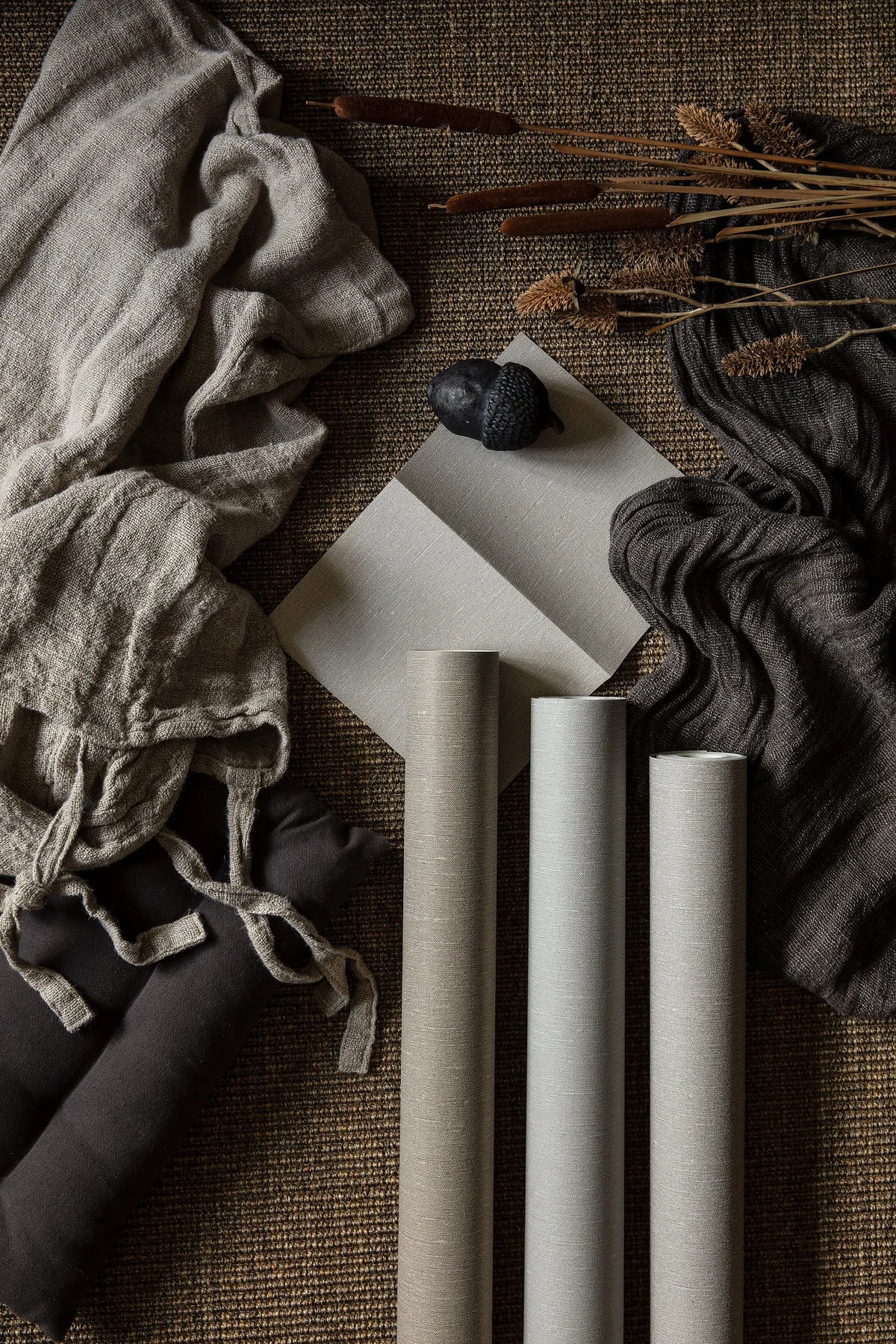 Structuurtapijt dat linnen imiteert LINEN - MUSCOT LINEN lichtbruin