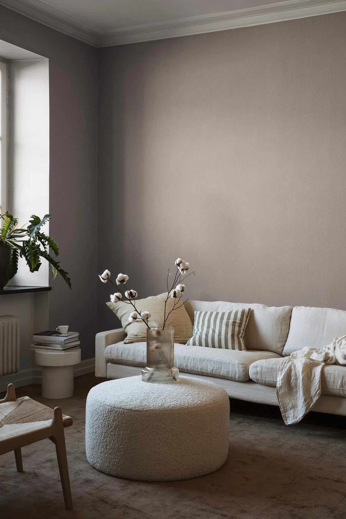 Structuurtapijt dat linnen imiteert LINEN - MUSCOT LINEN lichtbruin