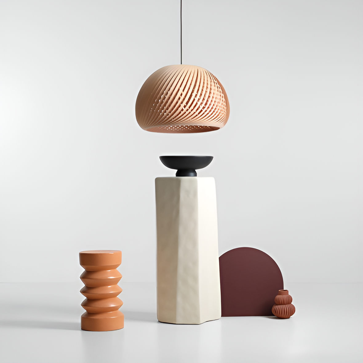 Nature cross hanging lamp wood