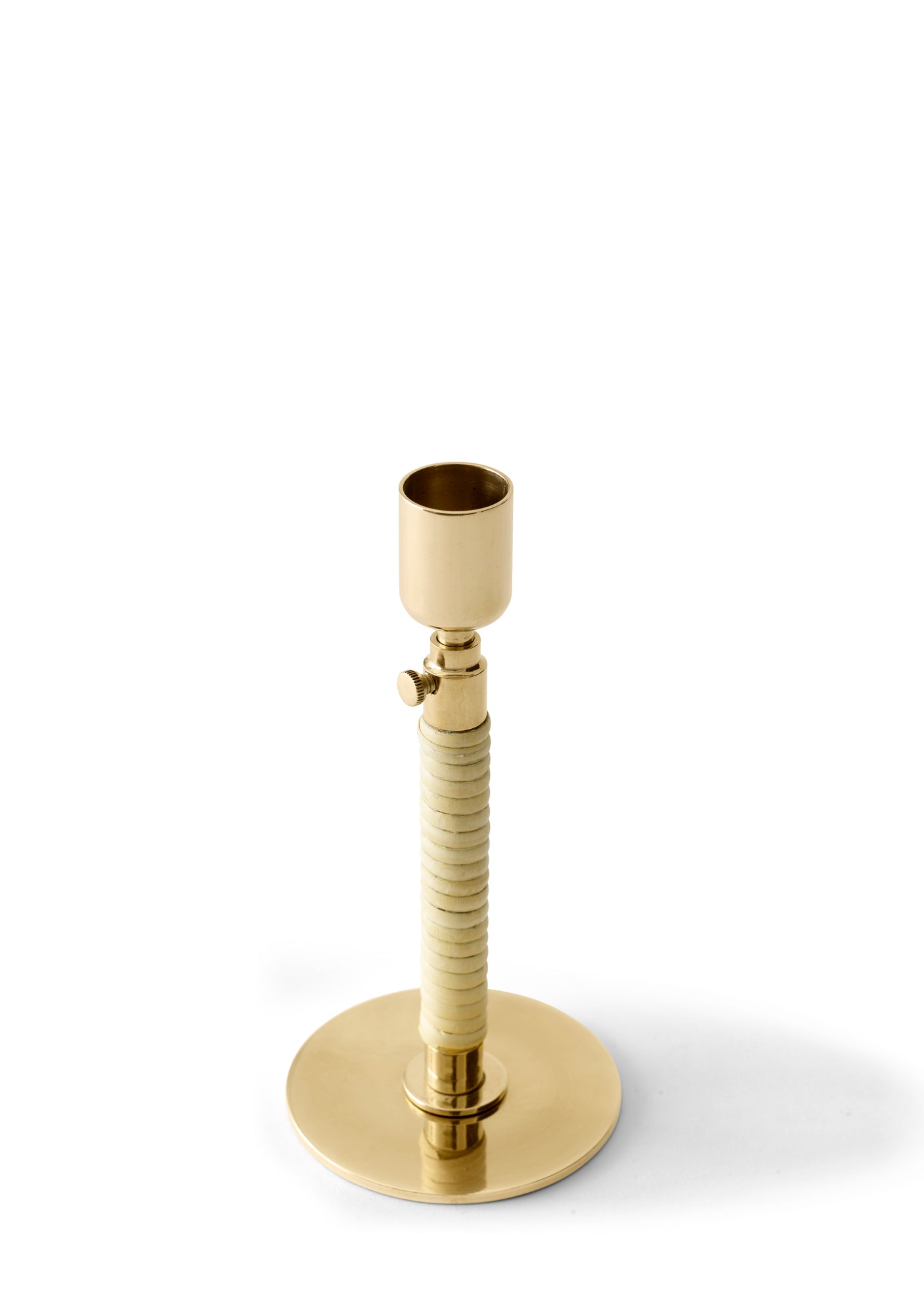 DUCA polished brass candlestick