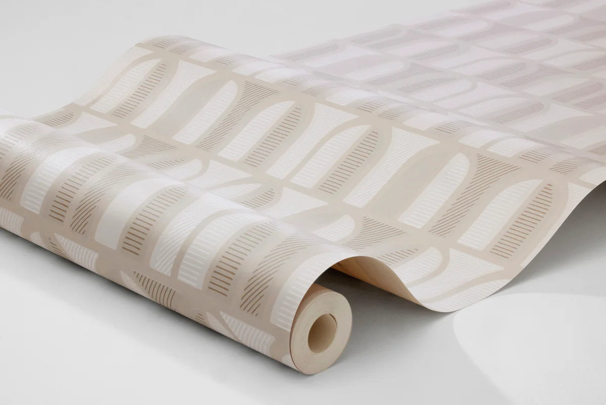 Vliesbehang met geometrisch patroon VENETIË beige