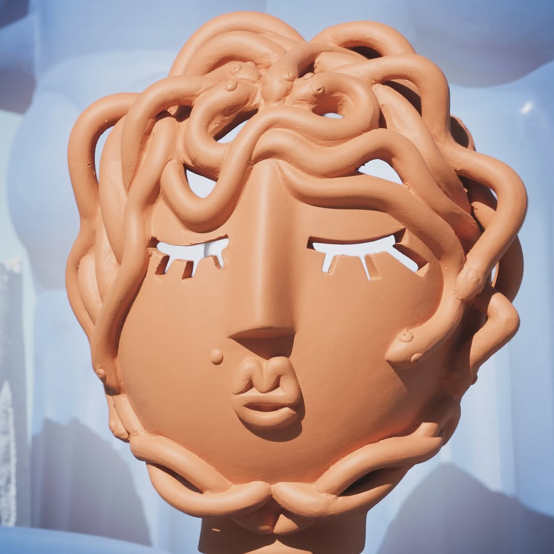 Magna Graecia Tischlampe - Medusa Terrakotta