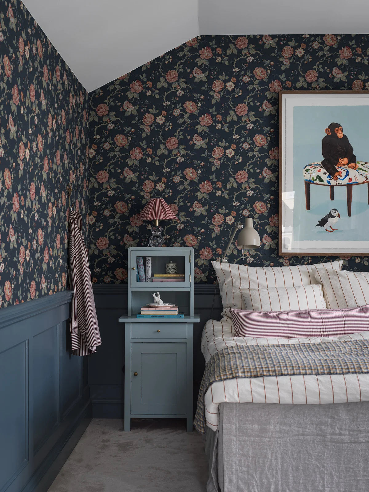 Behang met plantenmotief ROSENTRAD marineblauw