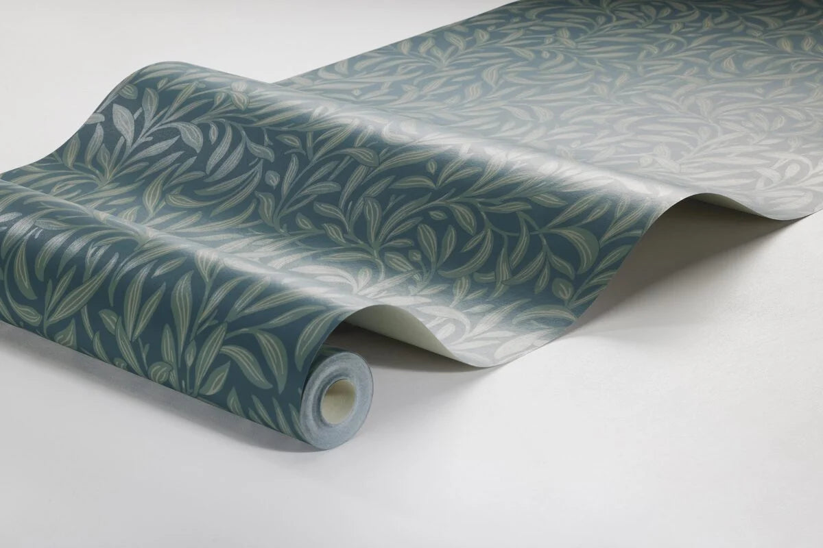 VINTERGRONA Blue and Green Leafy Plant Motif Wallpaper