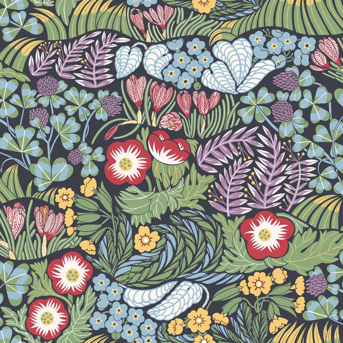 Behang met een bloemenmotief RABATT multicolor