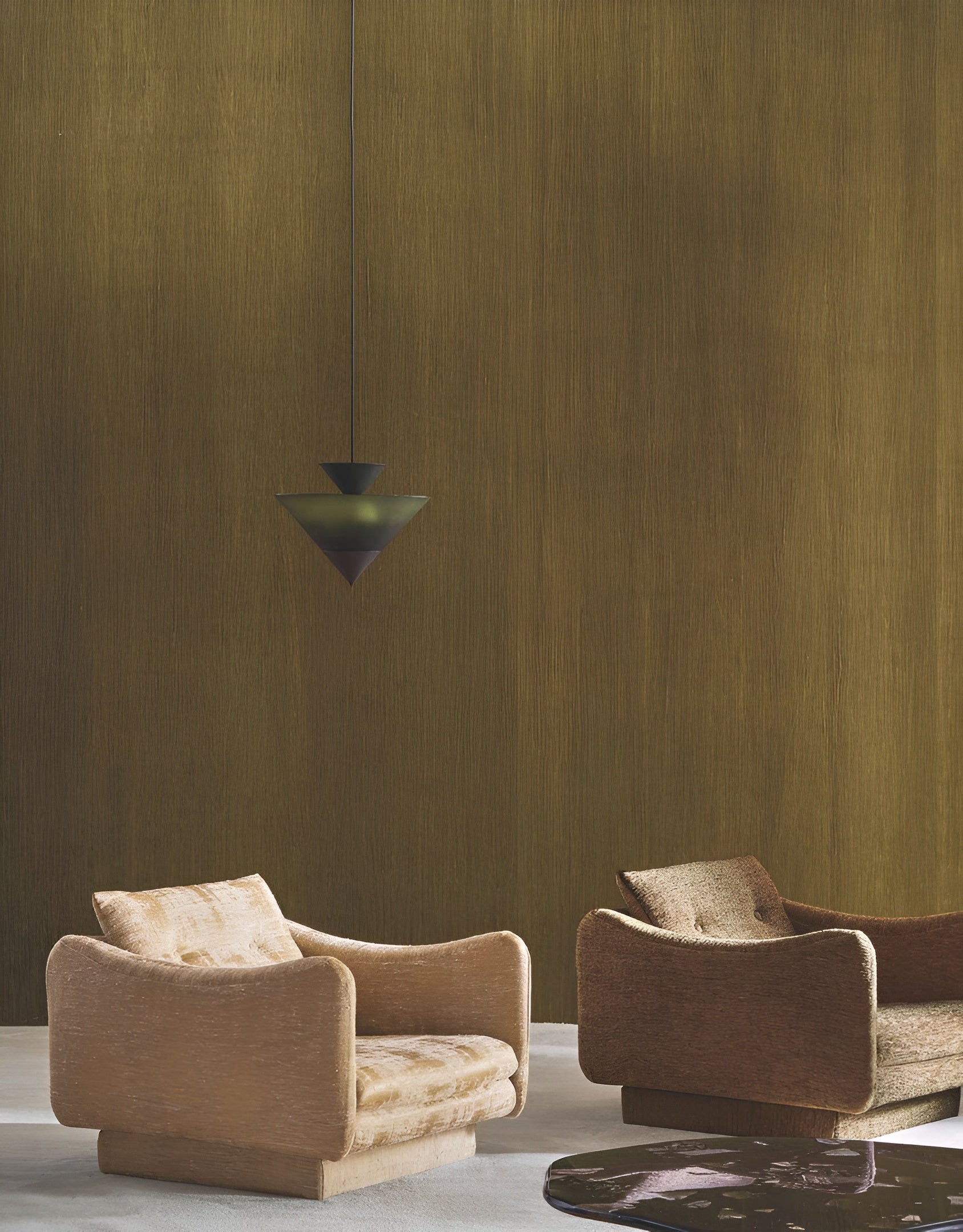 Linen Structural Textile Wallpaper LINON - FAUVE Brown