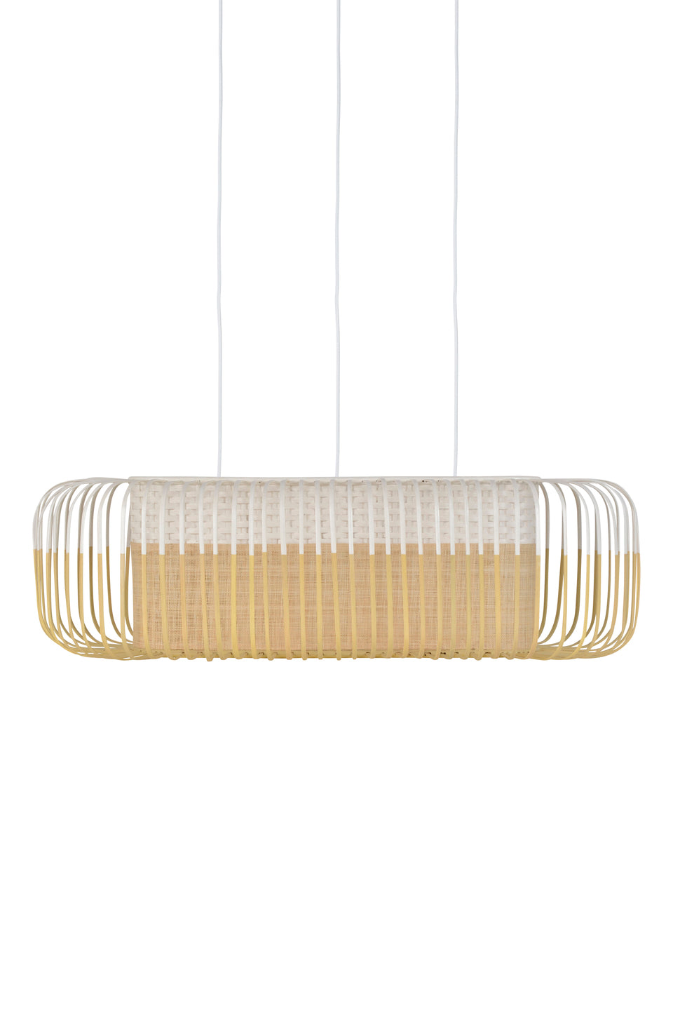 Lampa wisząca owalna BAMBOO biały – Forestier