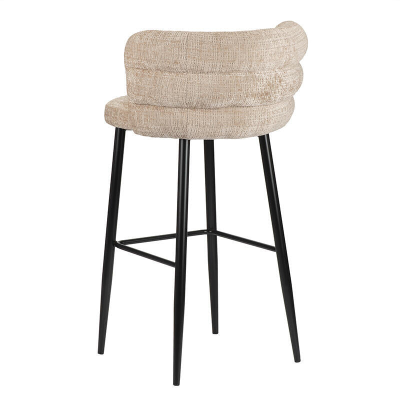 Hocker CLOUD krembeige mit schwarzem Gestell