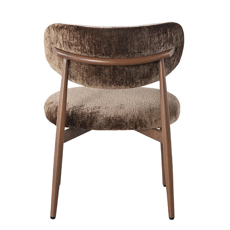 JAPANDI fauteuil bruin met een donkere houten basis