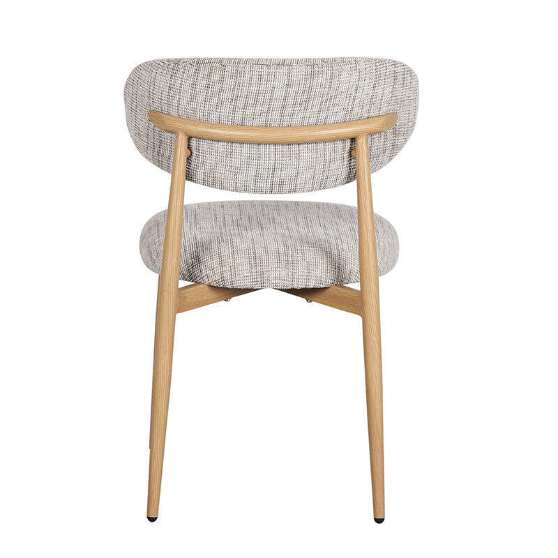 JAPANDI stoel grijsbeige met houten basis