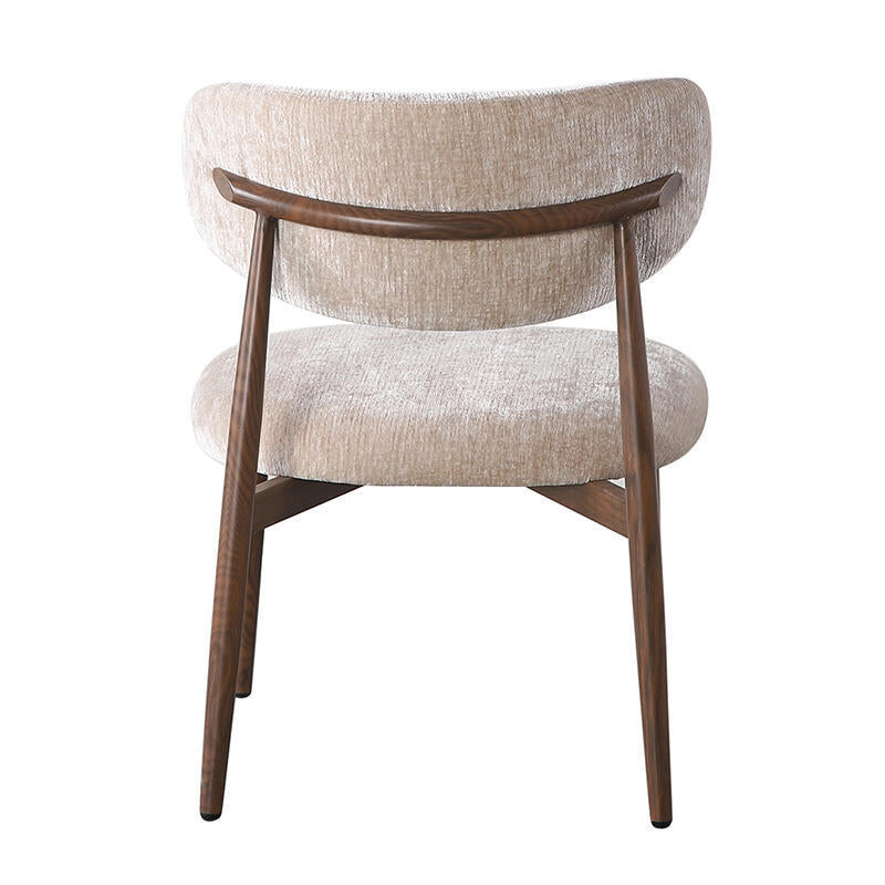 Beige JAPANDI Sessel mit dunklem Holzgestell