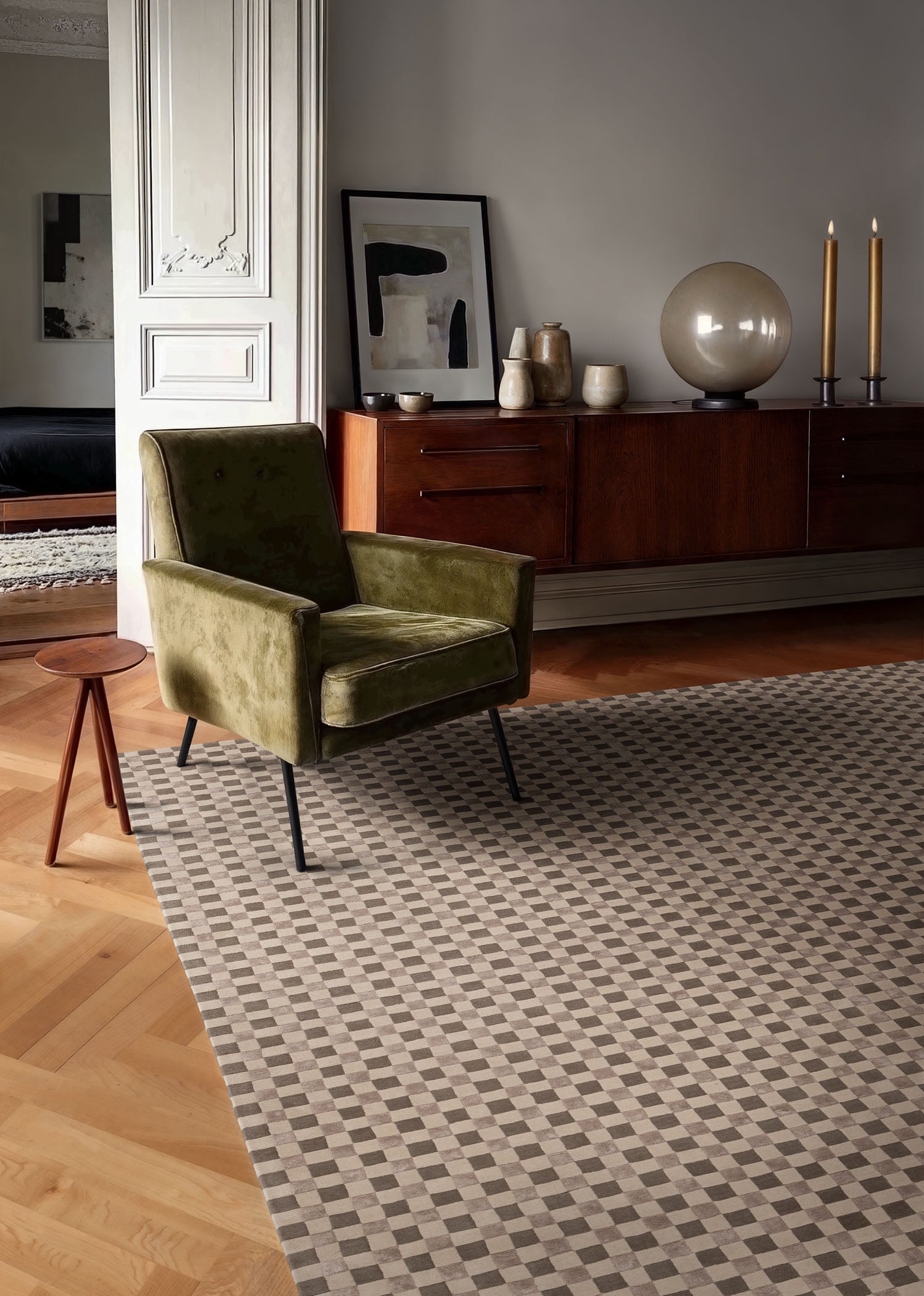 Teppich FLICKER beige mit hellgrau