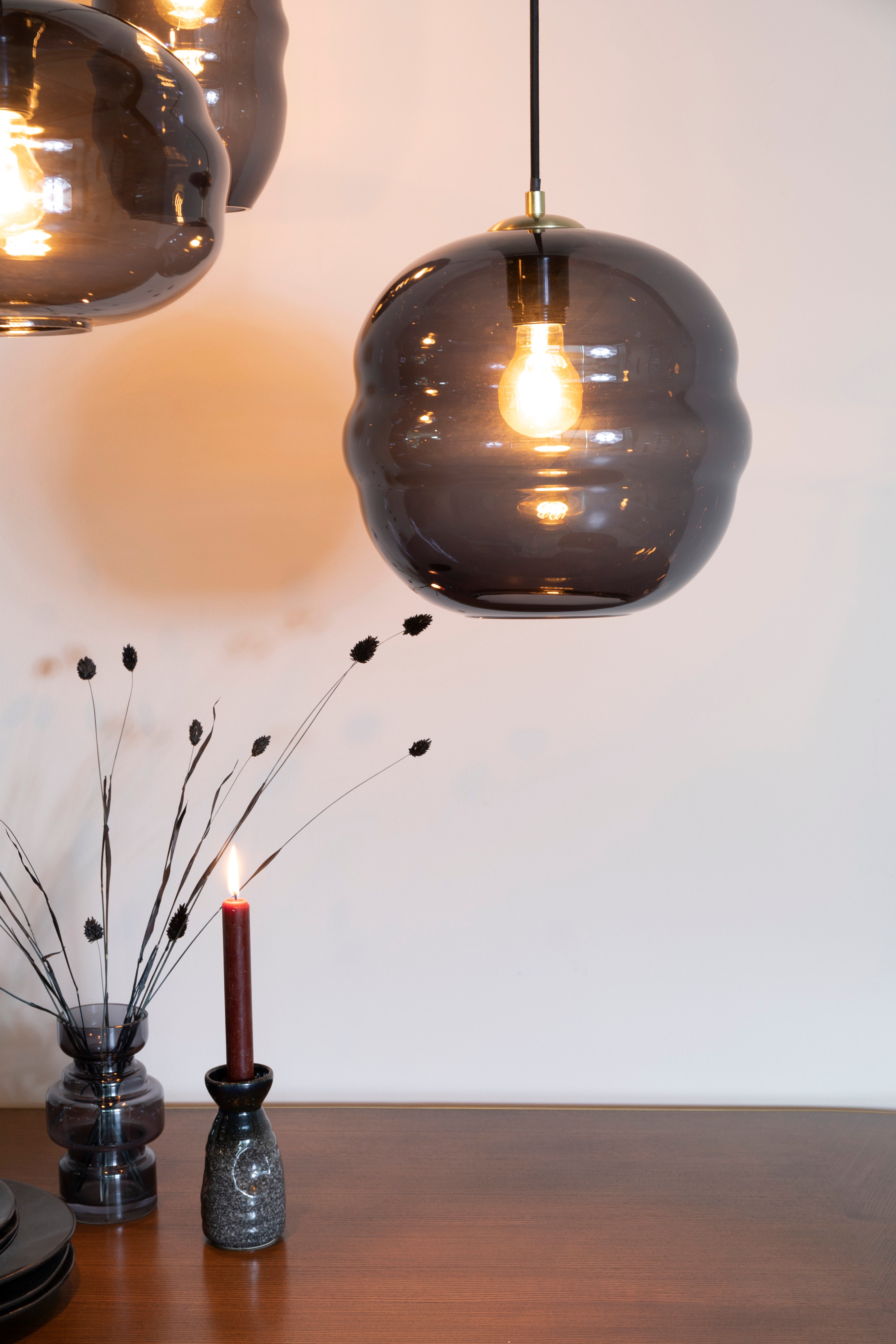 Hanglamp LAUREN zwart glas