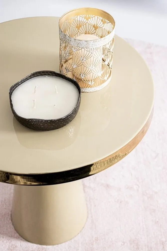 Beige NANDIKA salontafel met goud