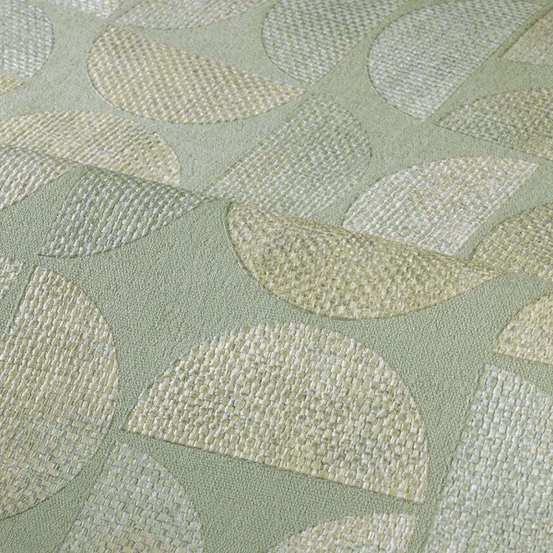 Strukturierte Tapete, die Raphia mit geometrischem Muster imitiert DUALIS - AMANDE DOUCE Mandel