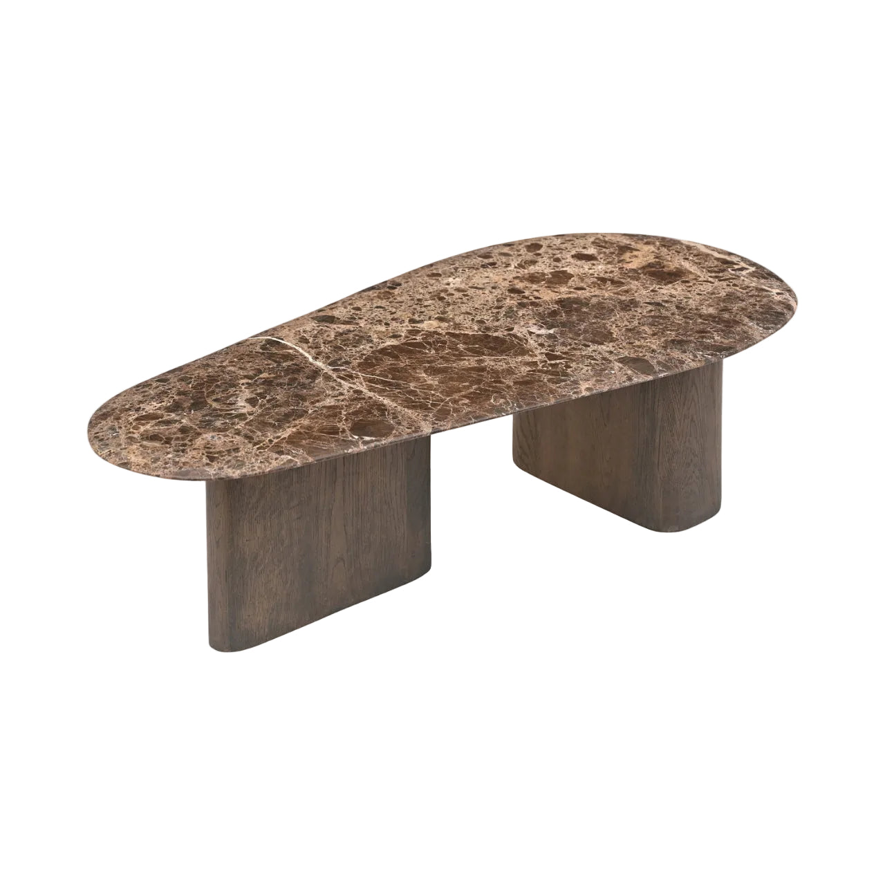 Set van salontafels CASTELLO bruin met marmeren blad