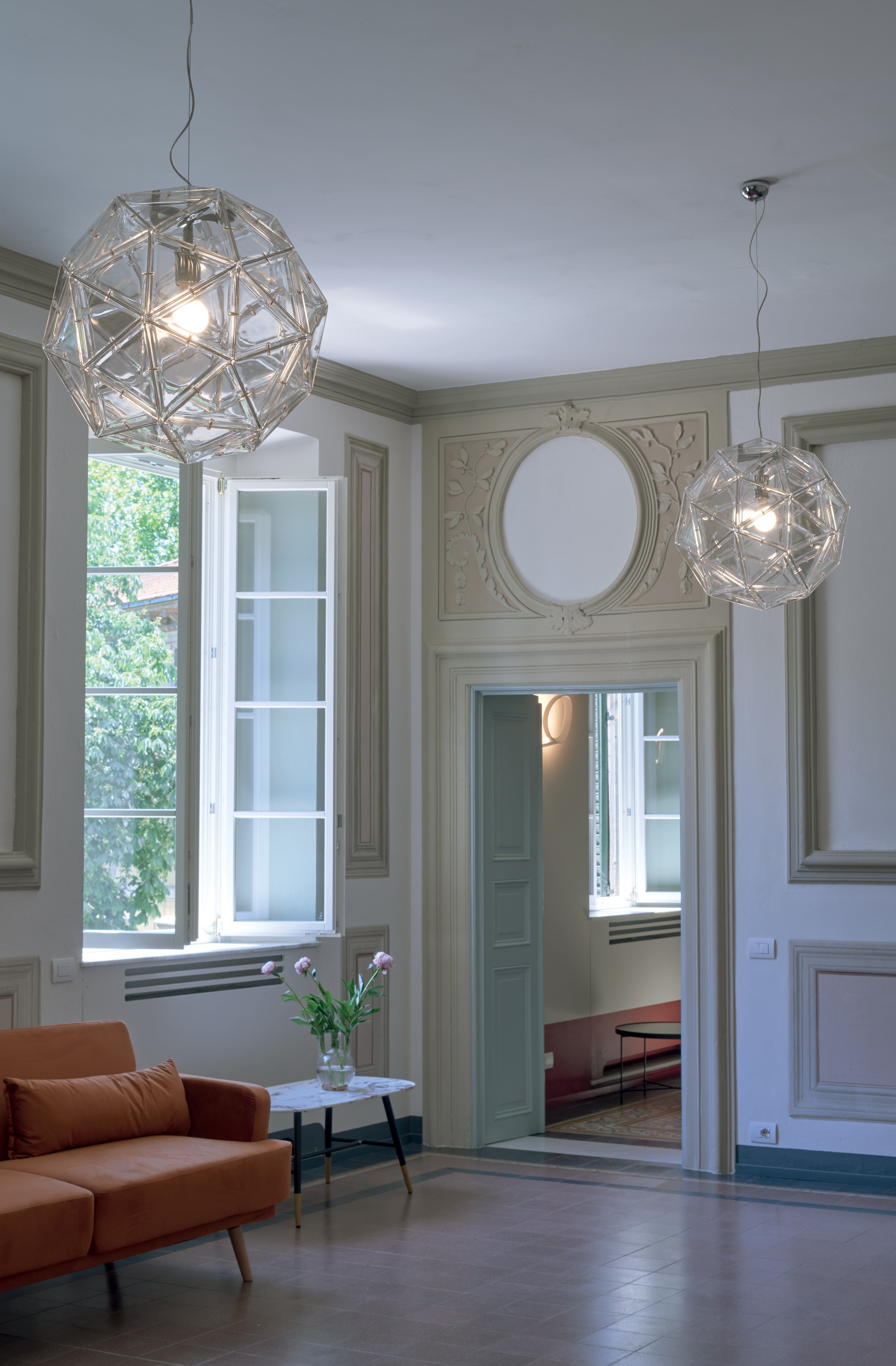 Hanglamp POLIEDRO met transparante kap