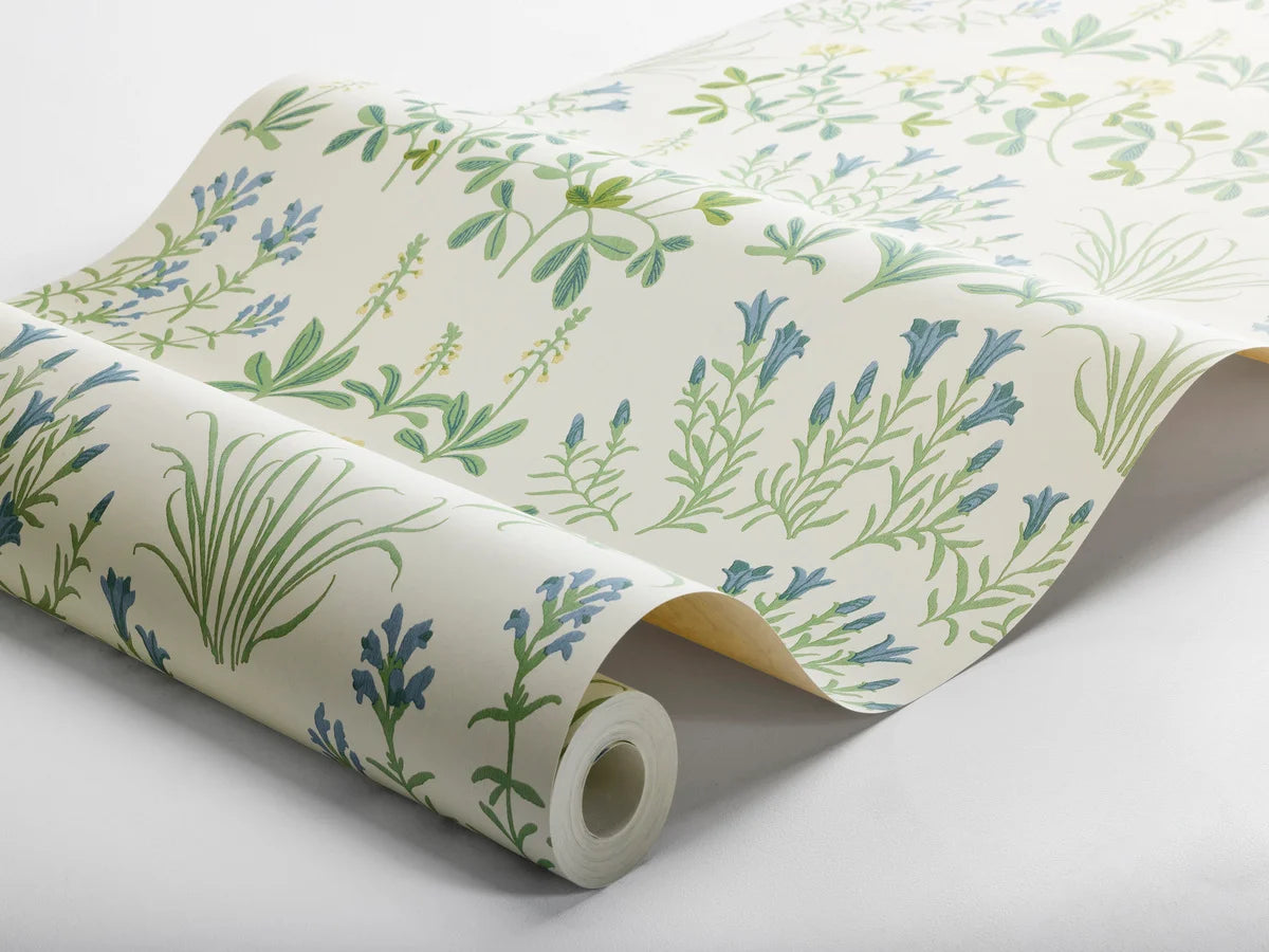 Wandtapijt met plantenmotief bloemen NORAS ANG wit met groen