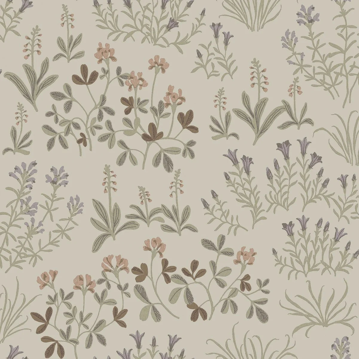 Tapete mit Pflanzenmotiv NORAS ANG beige mit braun