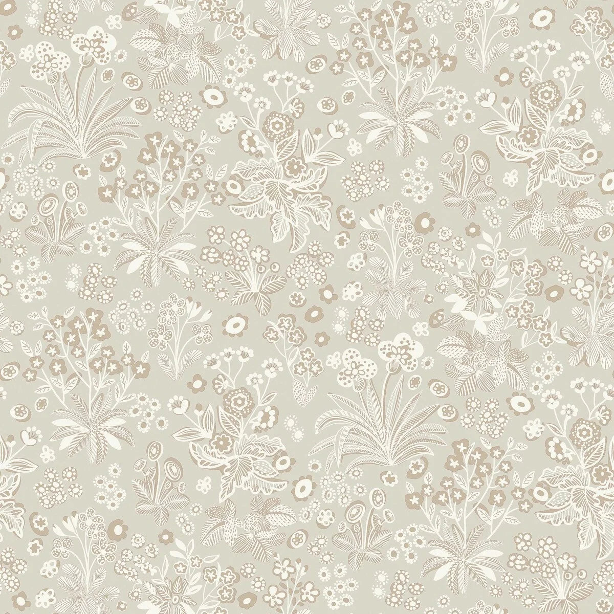 Beige floral pattern wallpaper TUVA with cream