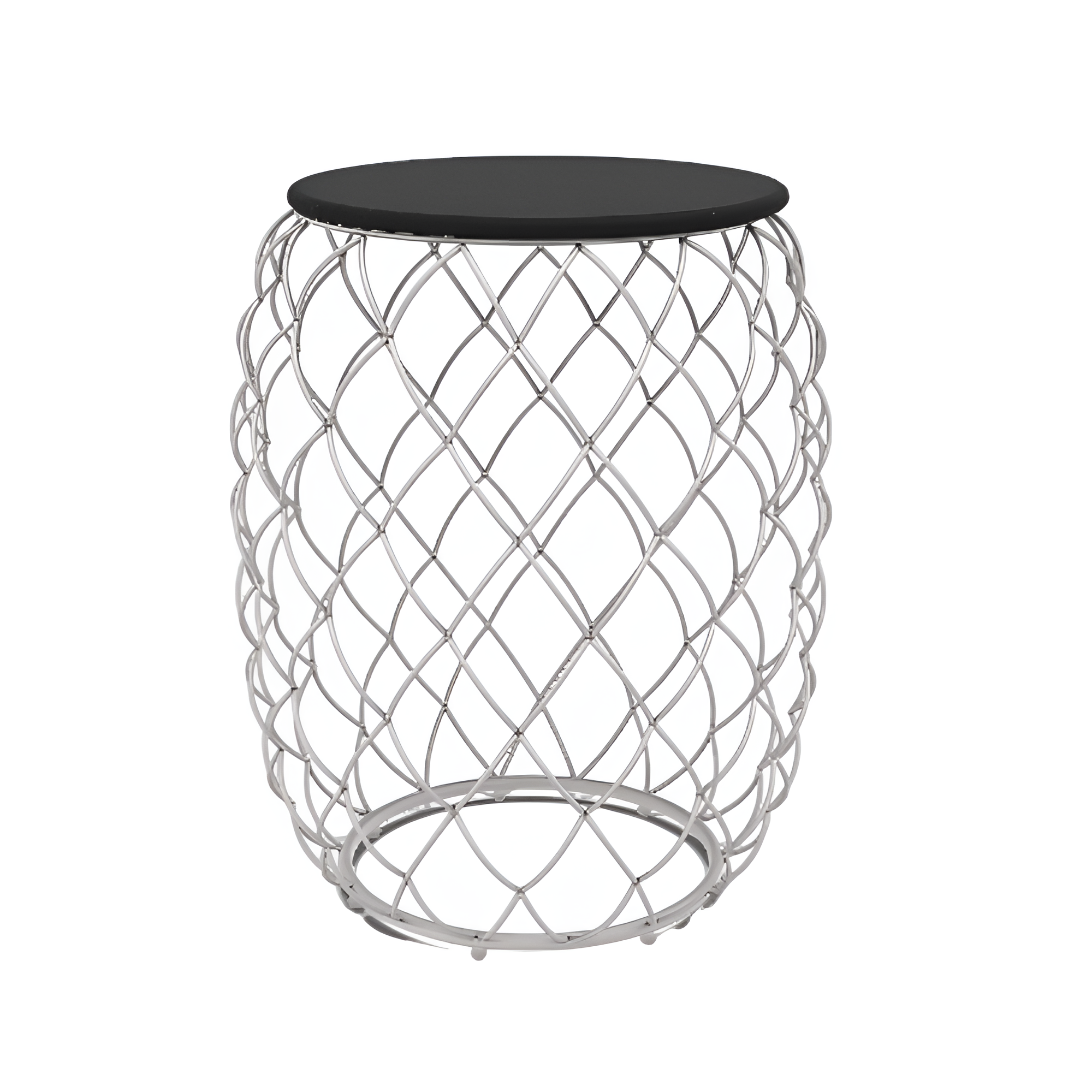 Bijzettafel PIÑA zwart houten blad met witte basis