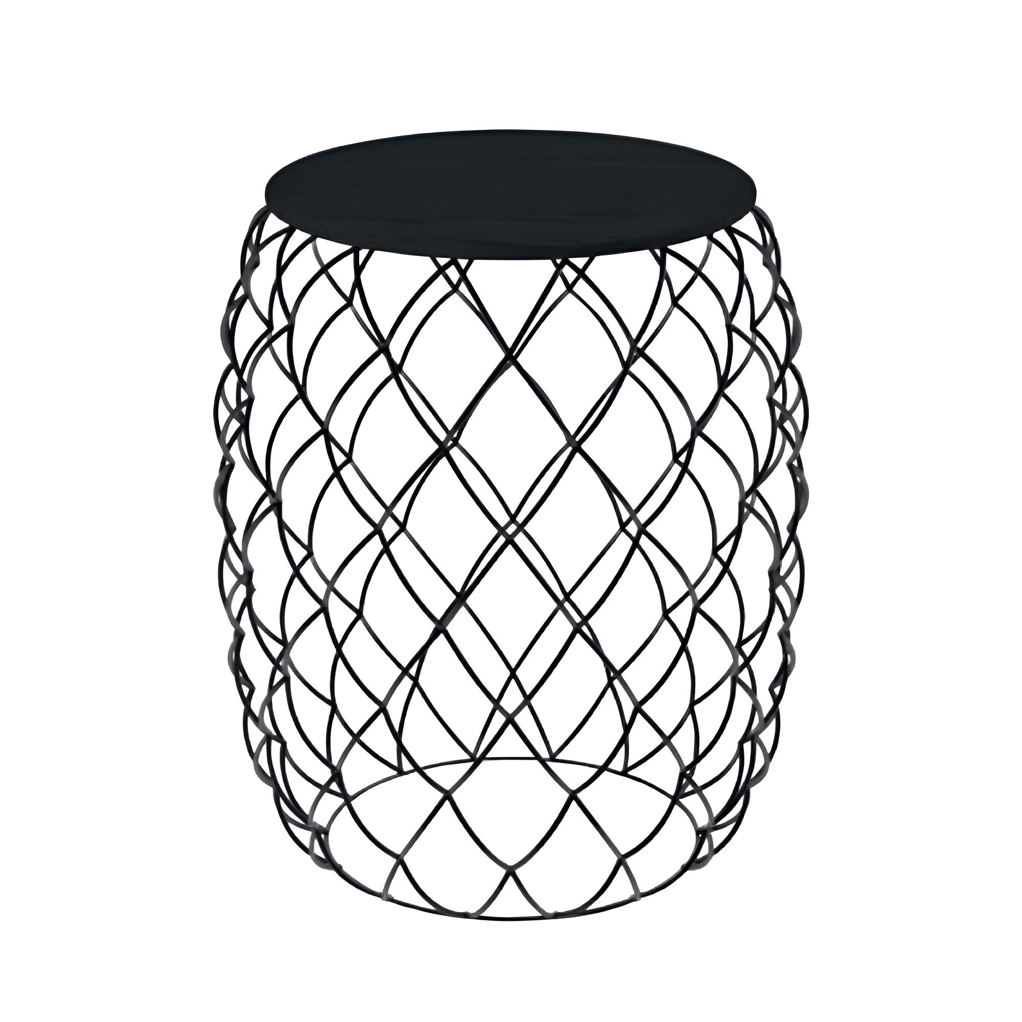 Zijtafel PIÑA zwart houten blad met zwarte basis