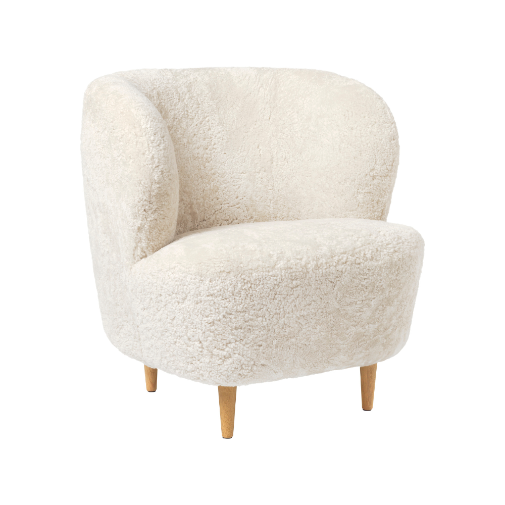 Gestoffeerde STAY fauteuil met eikenhouten basis