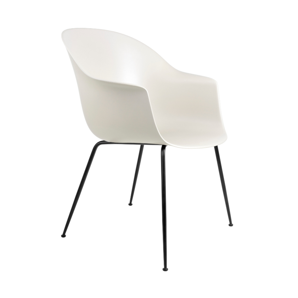 Stuhl BAT weiß mit schwarzem Gestell
