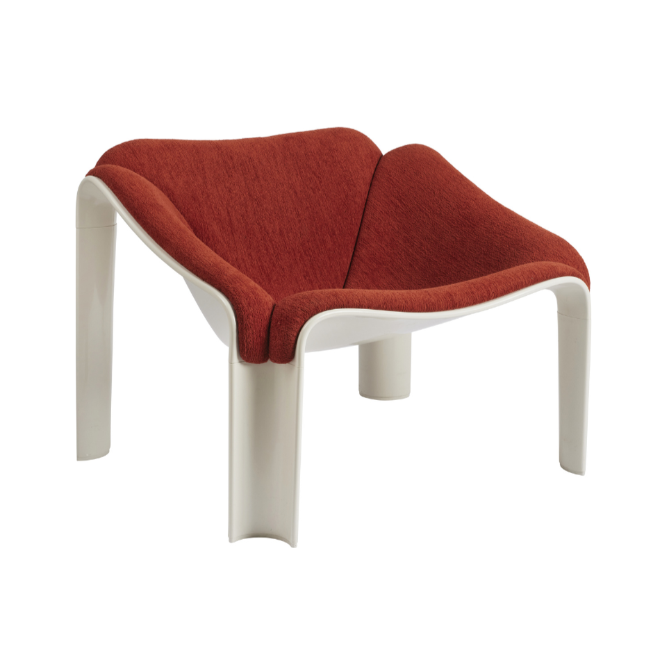 Fotel F300 rood met witte basis [Amelia verbeterd]