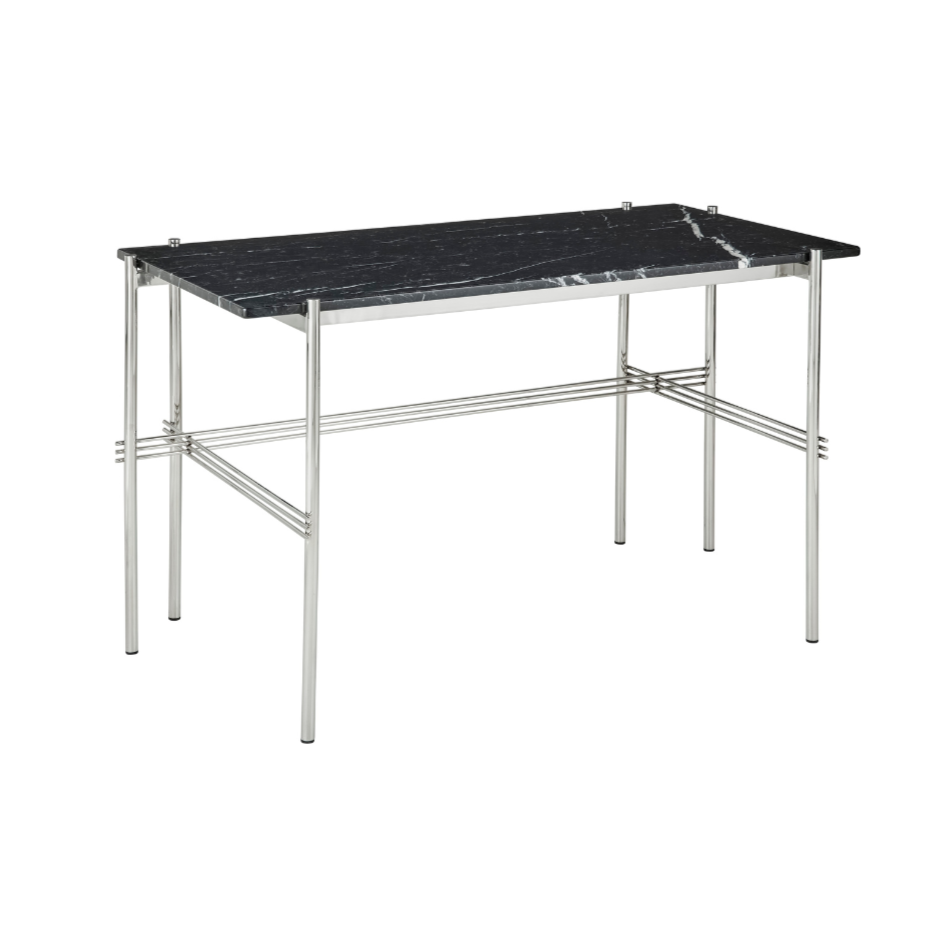 TS desk black marble with chrome base