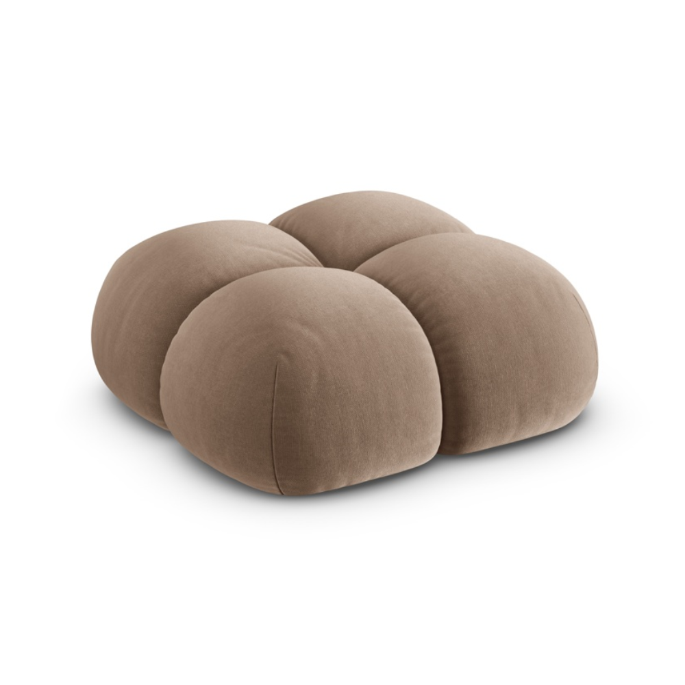 Puf aksamitny LORETTO ciemnobeżowy