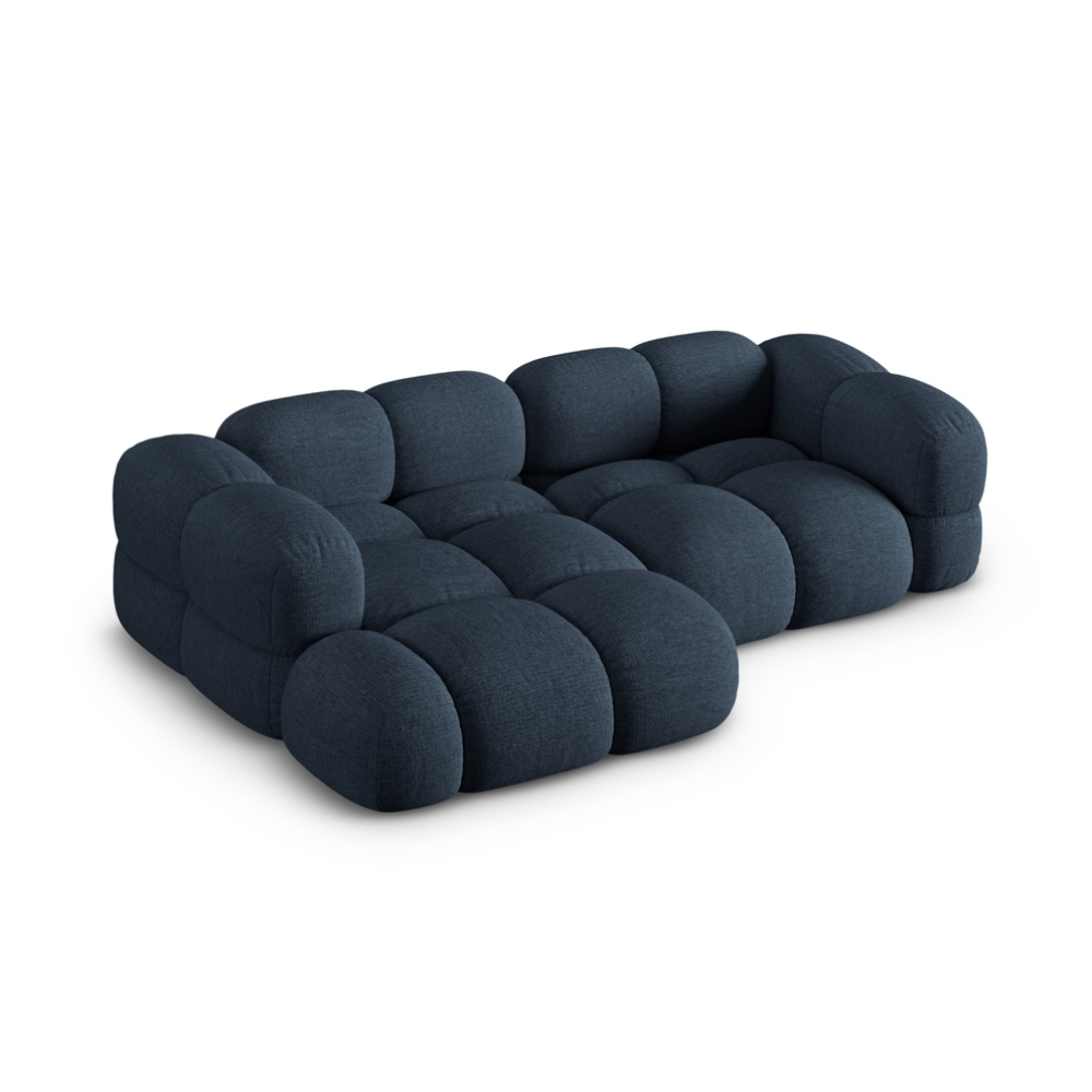 LORETTO blue left-facing 3-seater corner sofa