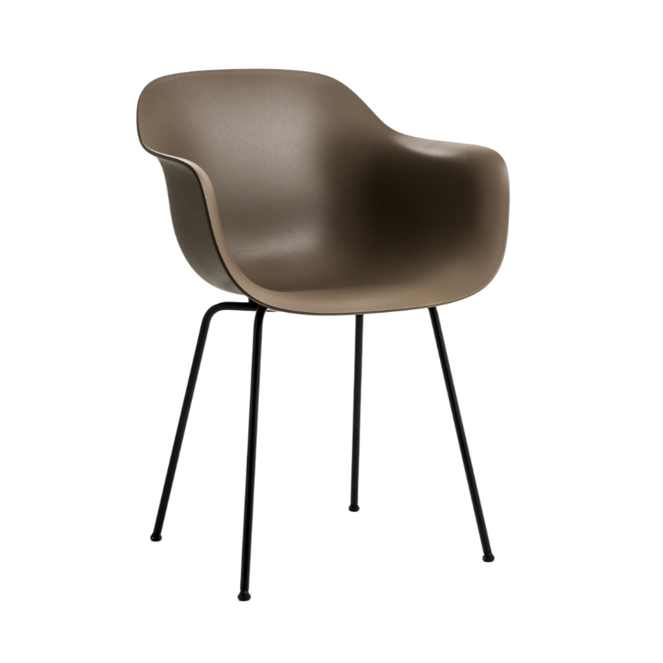 SUBSTANCE brown armchair with a metal base