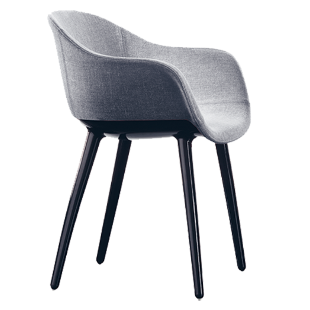 CYBORG LADY chair in gray with a black base
