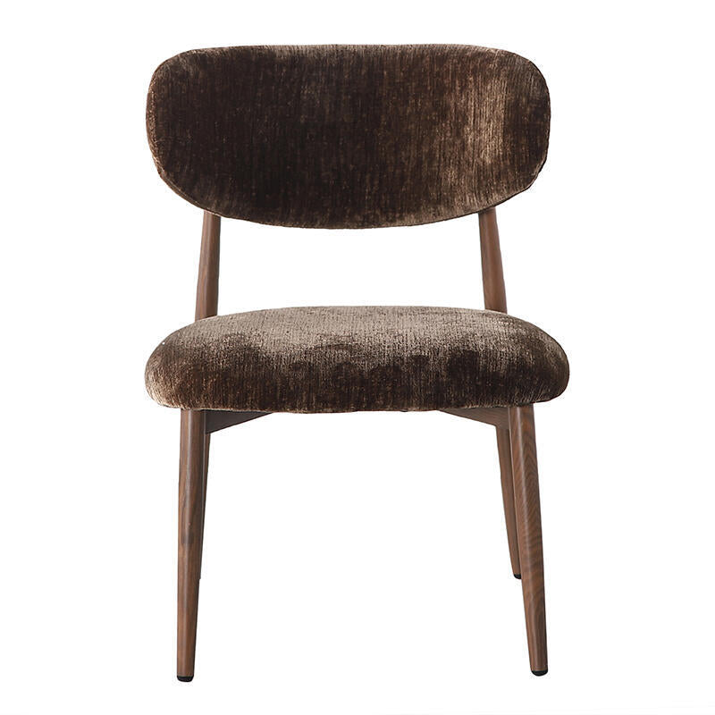 JAPANDI fauteuil bruin met een donkere houten basis