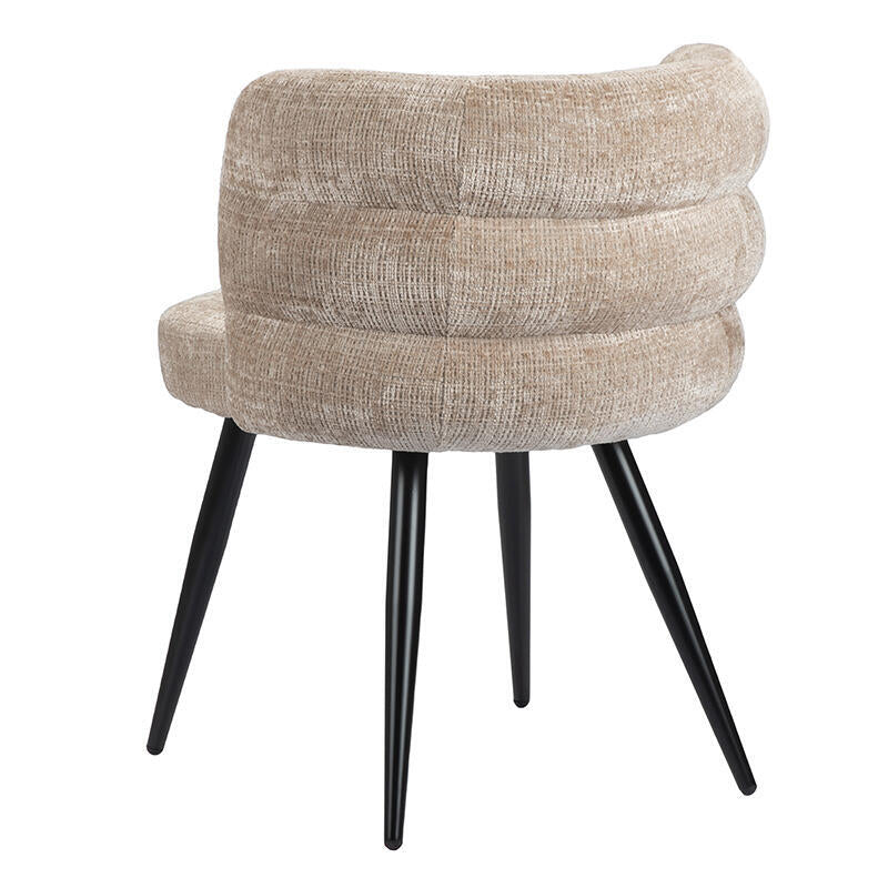 Stoel CLOUD crème beige met zwarte basis