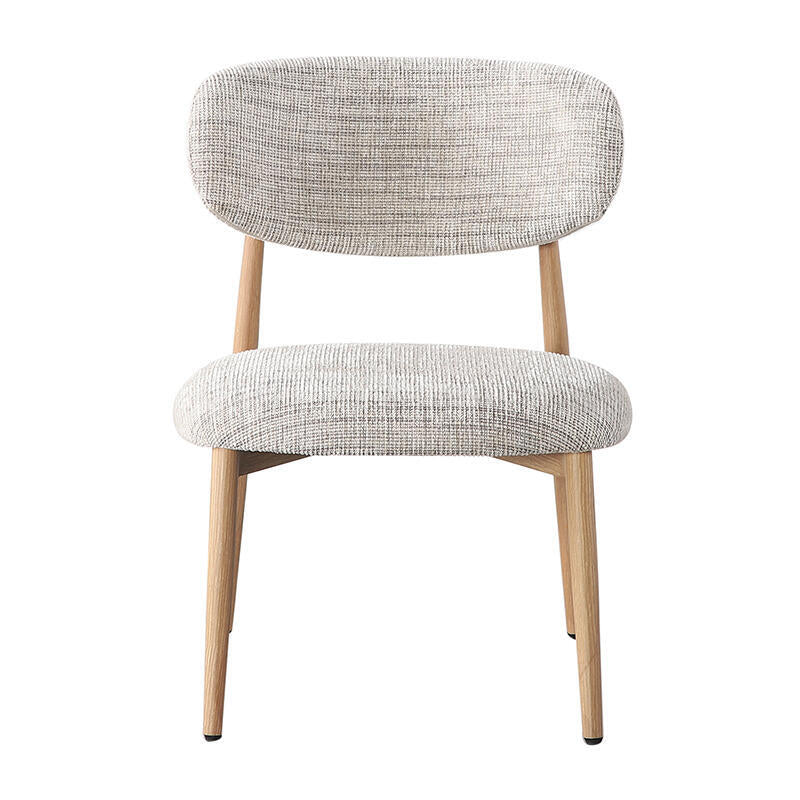 JAPANDI fauteuil grijsbeige met houten basis