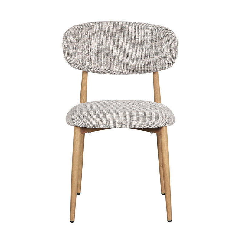 JAPANDI stoel grijsbeige met houten basis