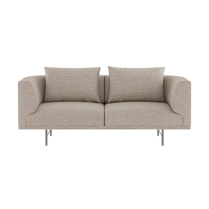 Sofa 2-zits CHIMNEY donkerbeige stof Brook met stalen basis