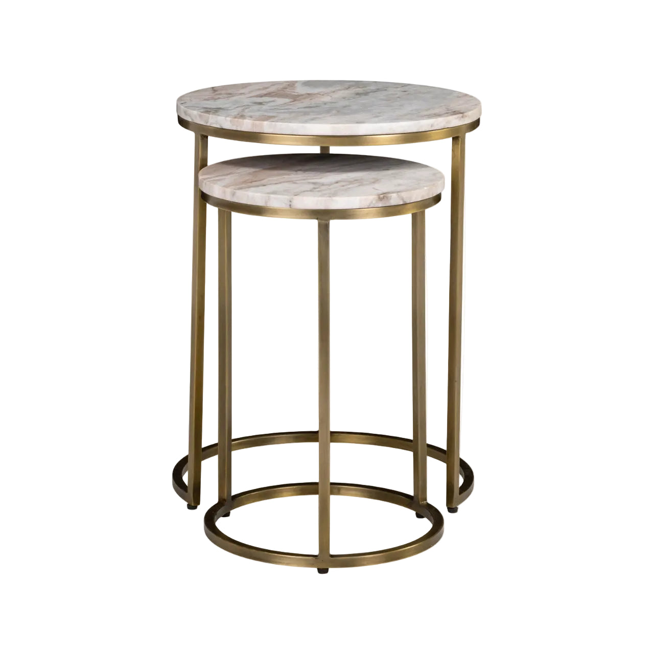Seitentisch-Set BOTTEGA gold mit Marmorplatte