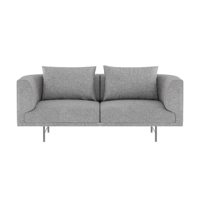 Sofa 2-zits CHIMNEY grijze stof Brook met stalen basis