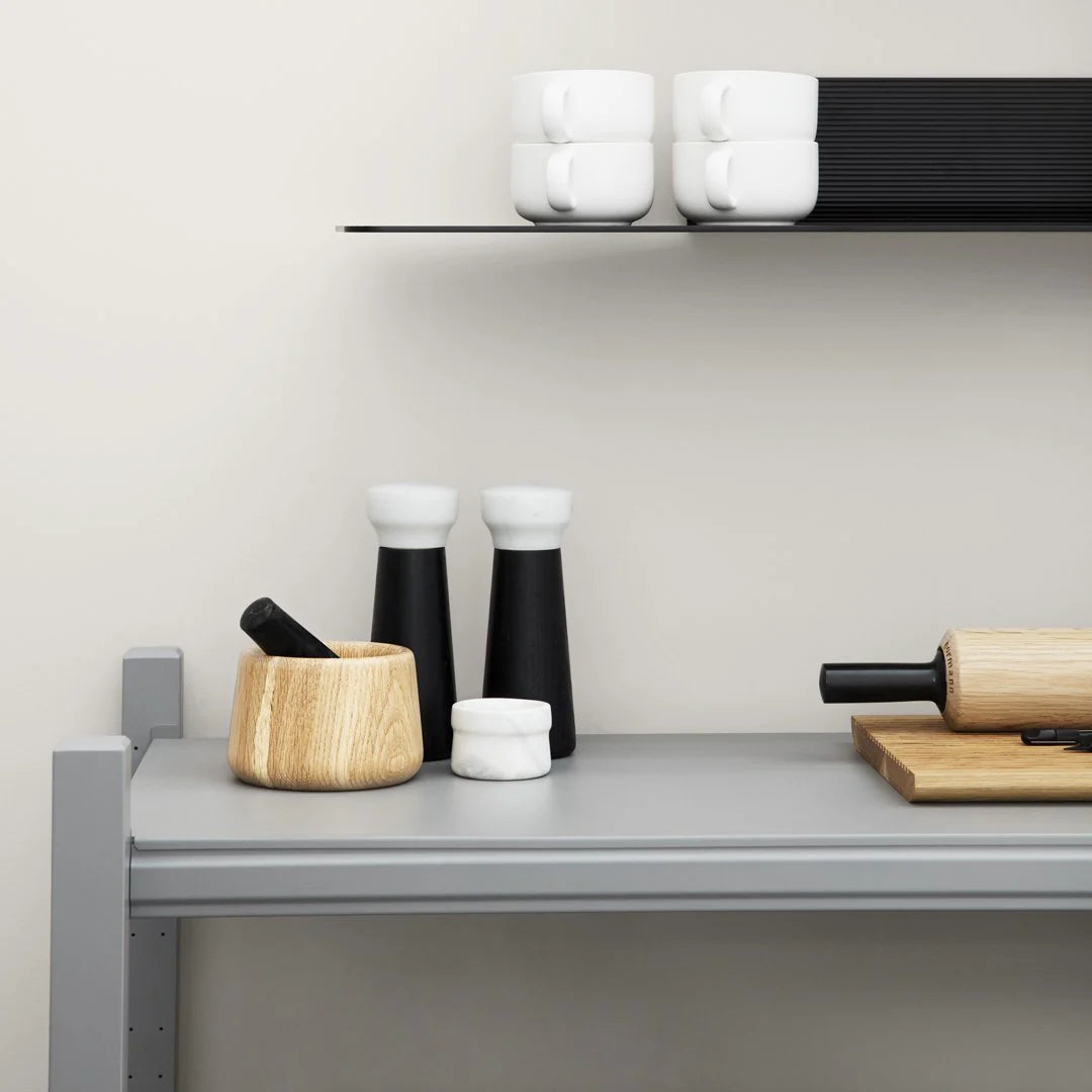 Moździerz CRAFT drewno dębowe z czarnym marmurem