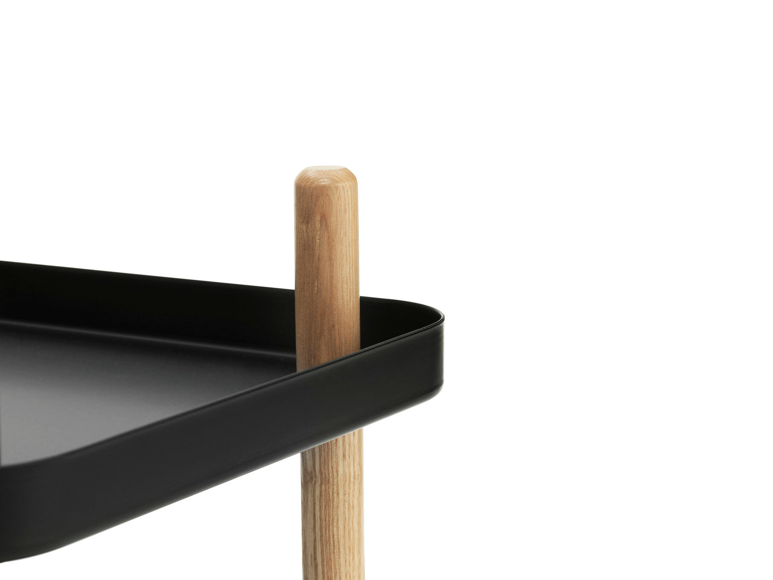 Wózek na kółkach BLOCK czarny z jesionowymi nogami, marka Normann Copenhagen