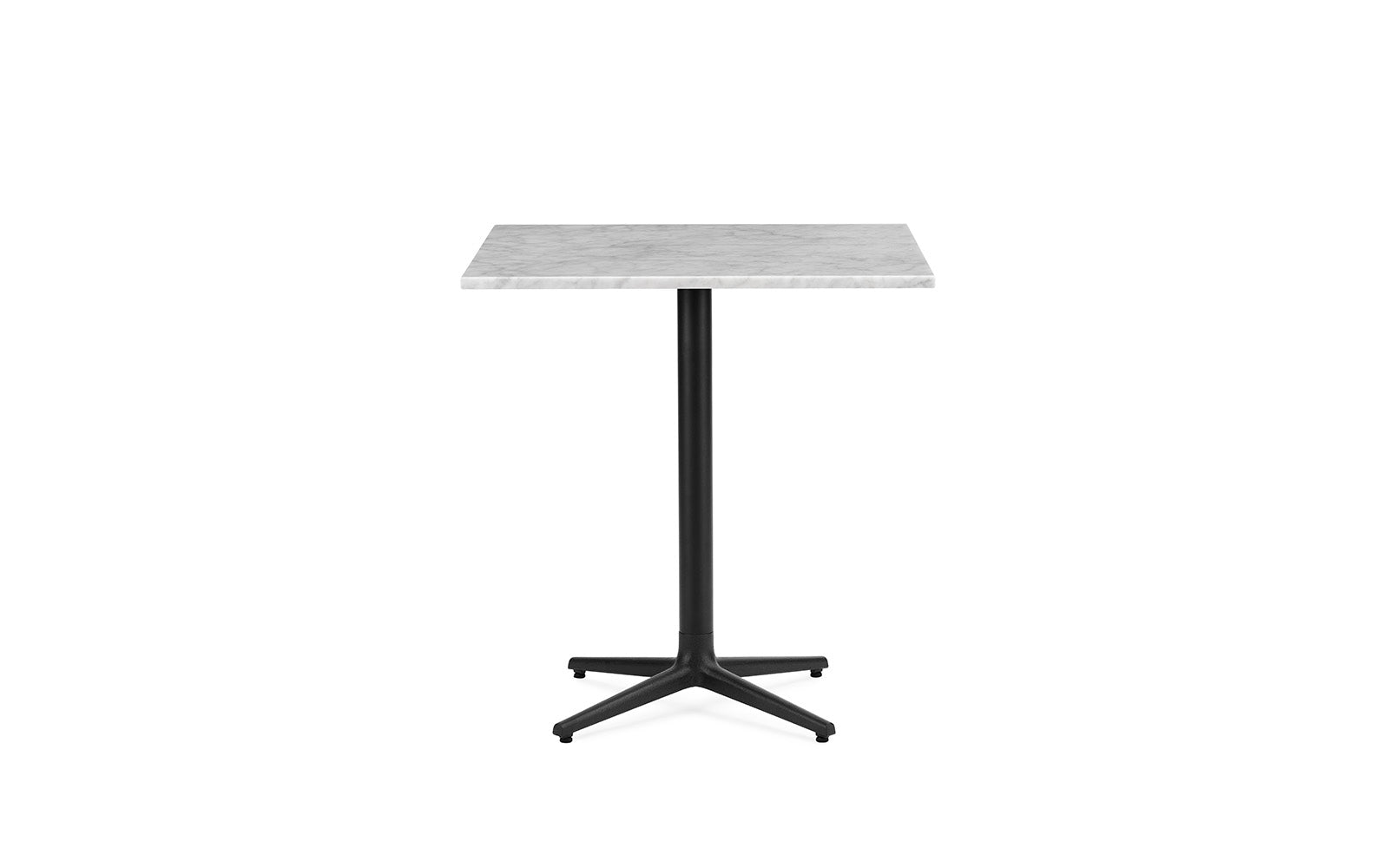 Cafe table allez marble top with a black base