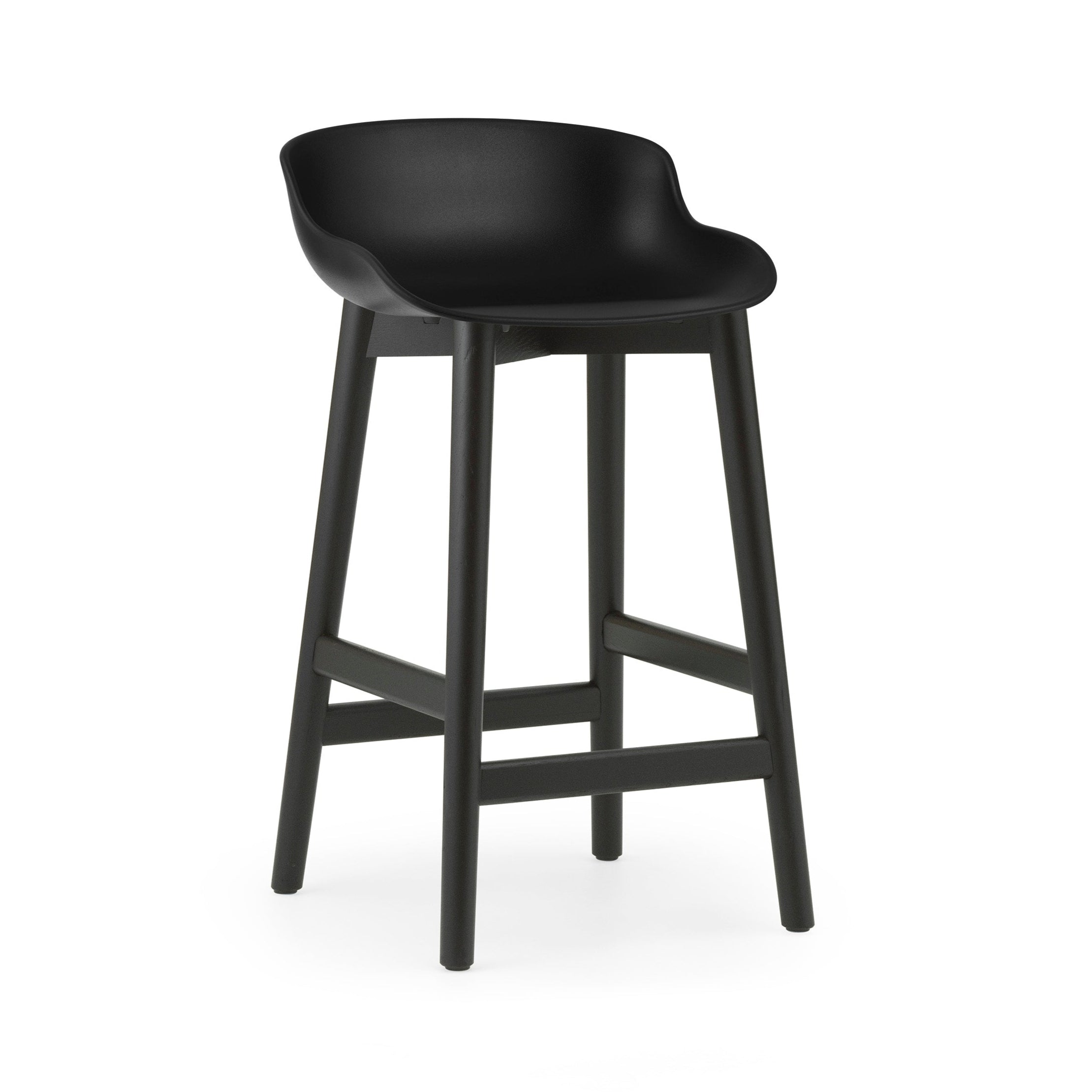 Hyg Black Bar Stuhl mit einer schwarzen Eichenbasis