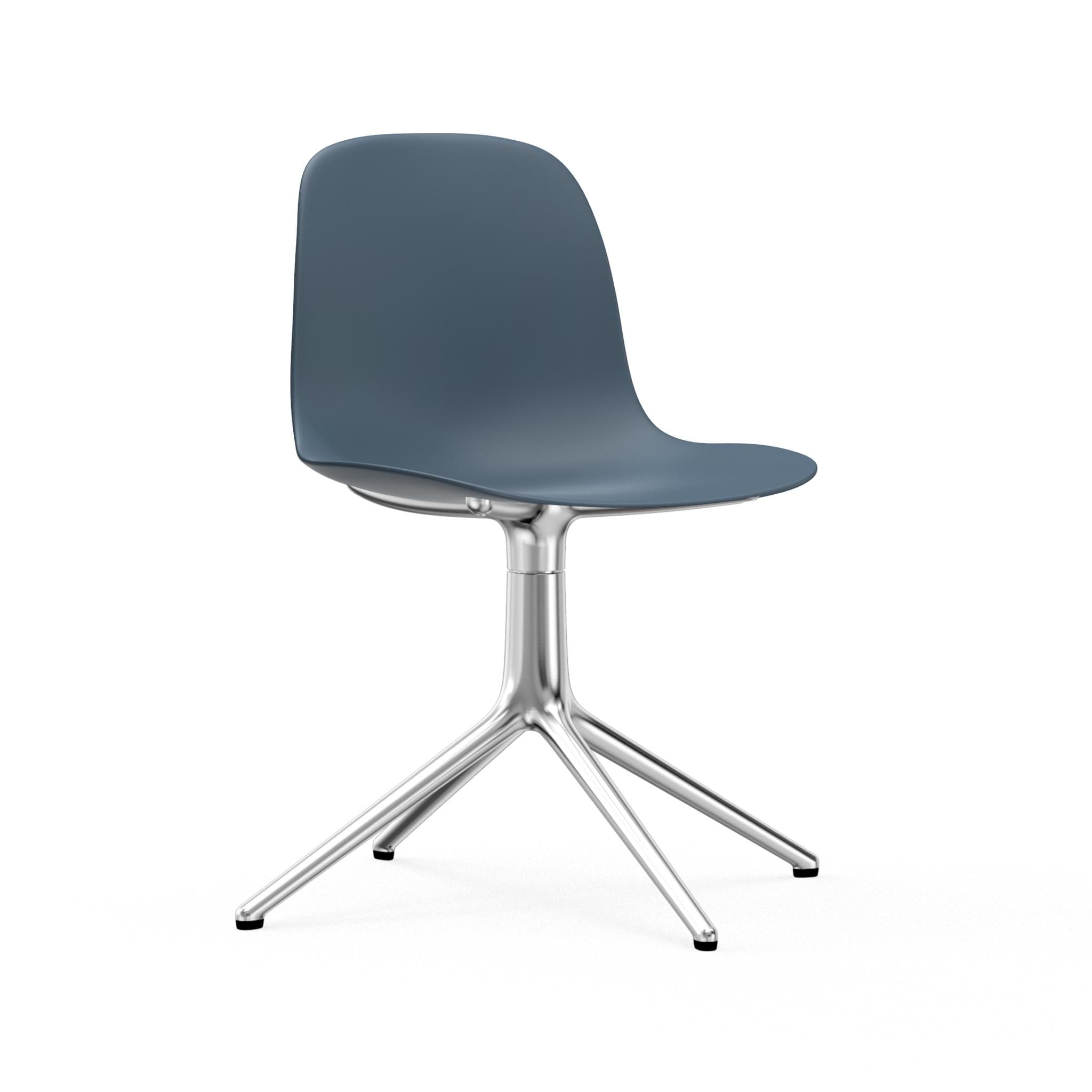 Office chair of 4L blue sea with an aluminum base