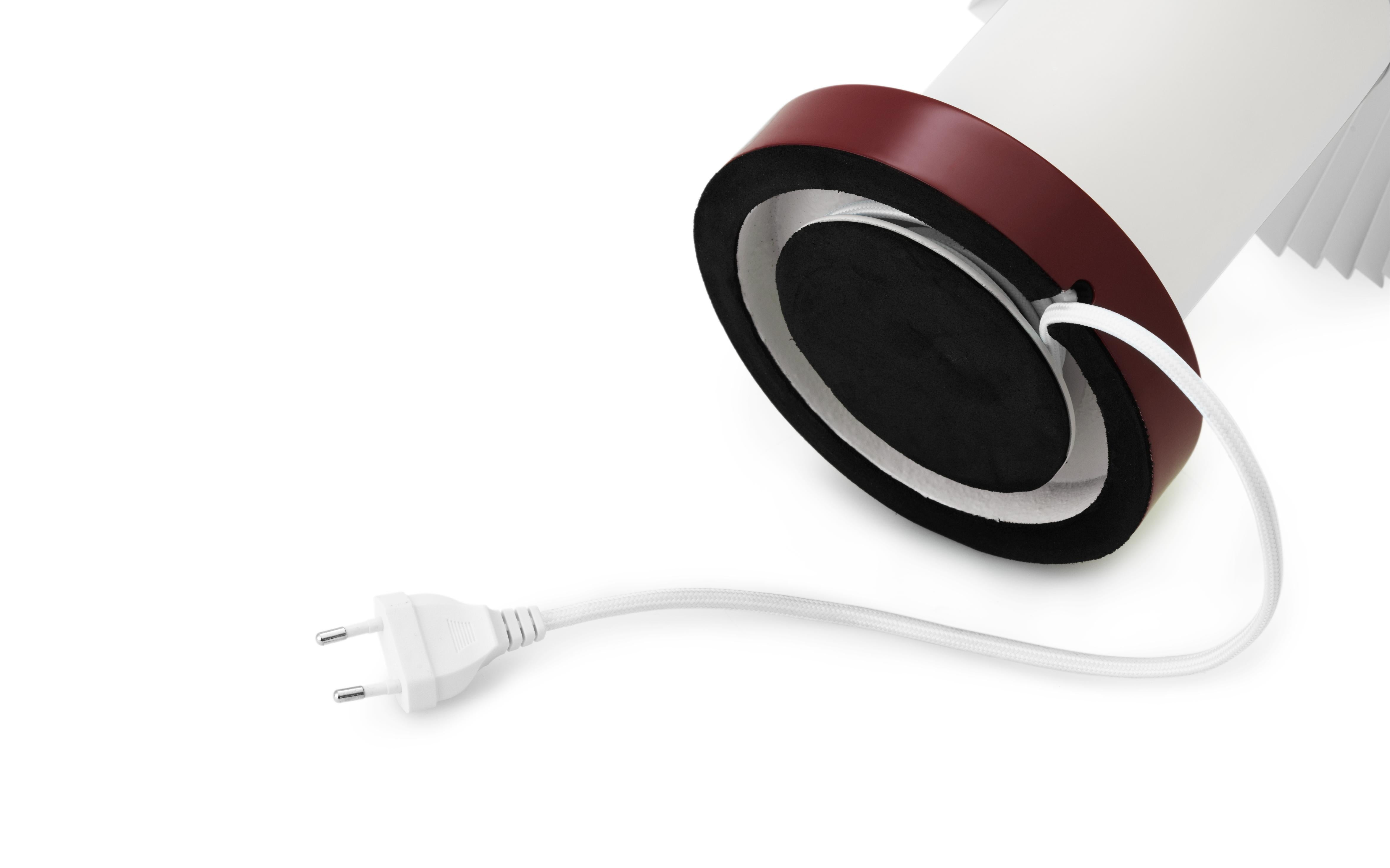 CELLU Tischleuchte weiß mit braunem Fuß