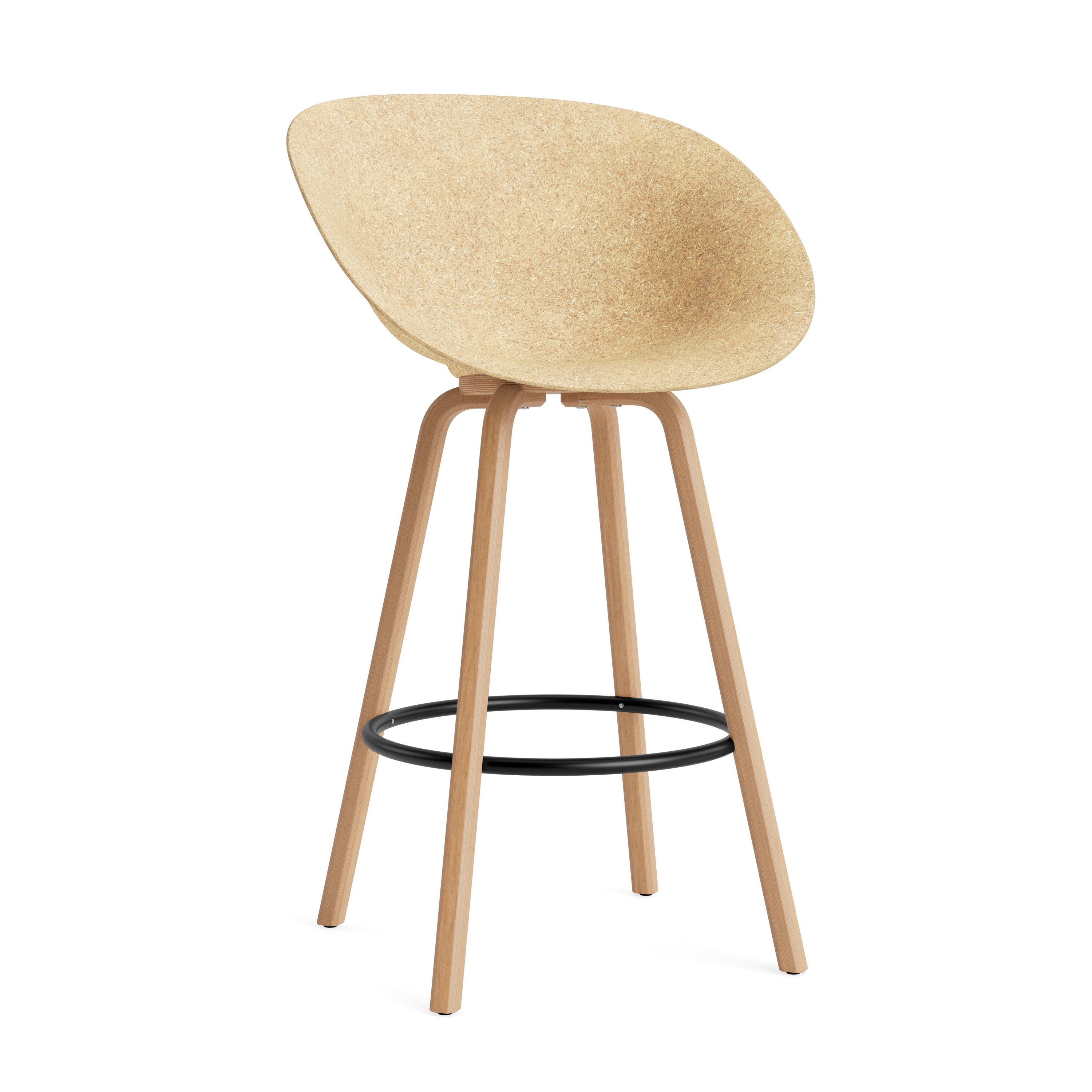 Barkruk MAT ARMCHAIR beige met beukenhouten basis